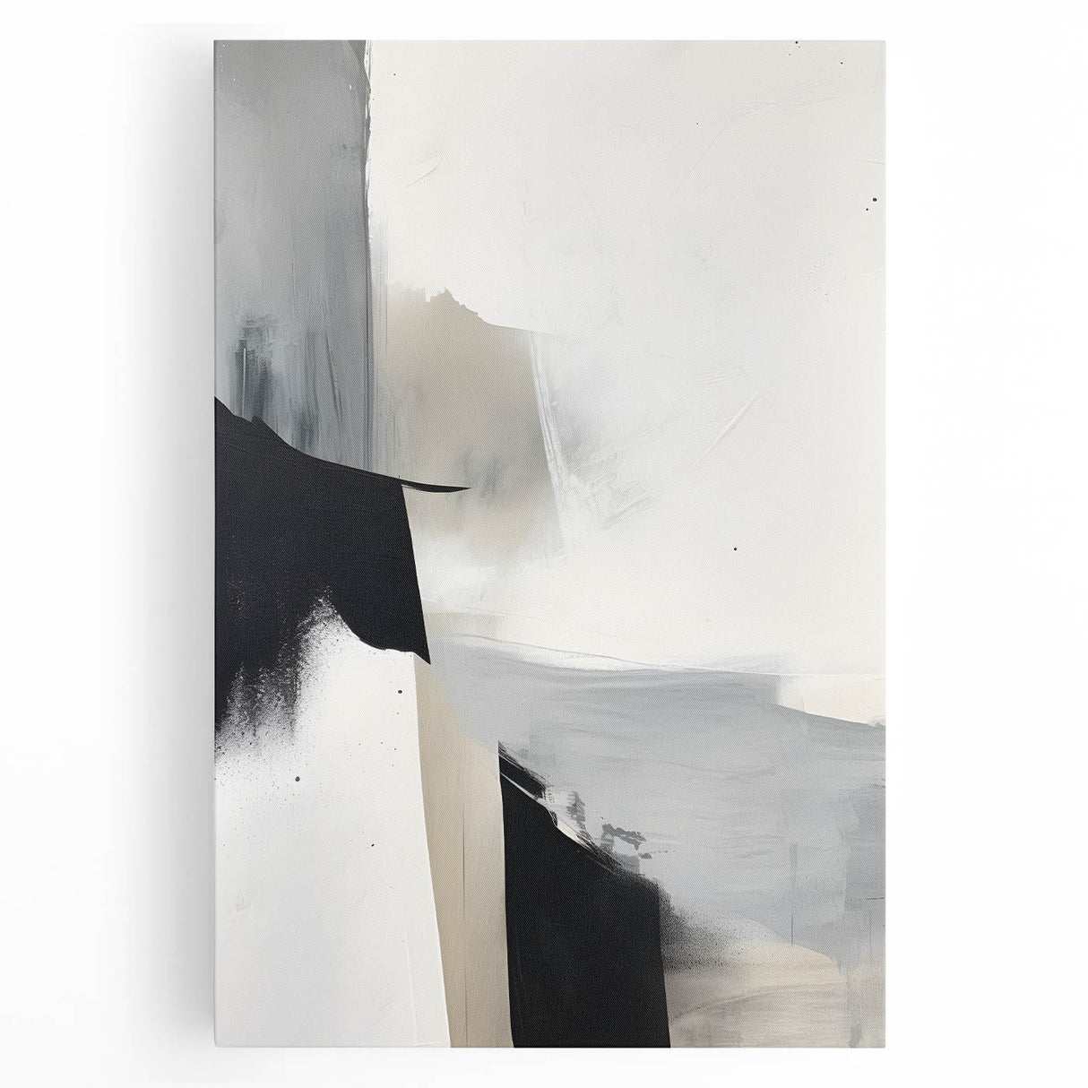 Canvas Art for Dining Area – Minimalist Abstract Black & Gray