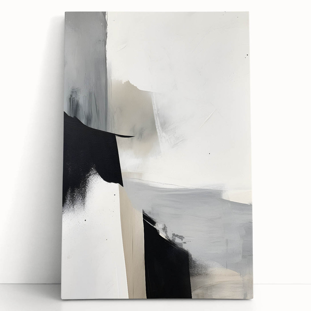 Canvas Art for Dining Area – Minimalist Abstract Black & Gray