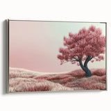 Framed canvas art showcasing a vibrant abstract floral design in rich colors, set against a silver frame. Ideal for modern home decor, enhancing any living space with elegance.