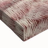 Close-up of an abstract floral stretched canvas artwork showcasing vibrant colors like blue and pink with intricate detailing, perfect for modern home decor.