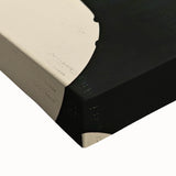 Close-up of a stretched canvas featuring abstract minimalist wall art, showcasing bold colors and geometric shapes, perfect for modern home decor.