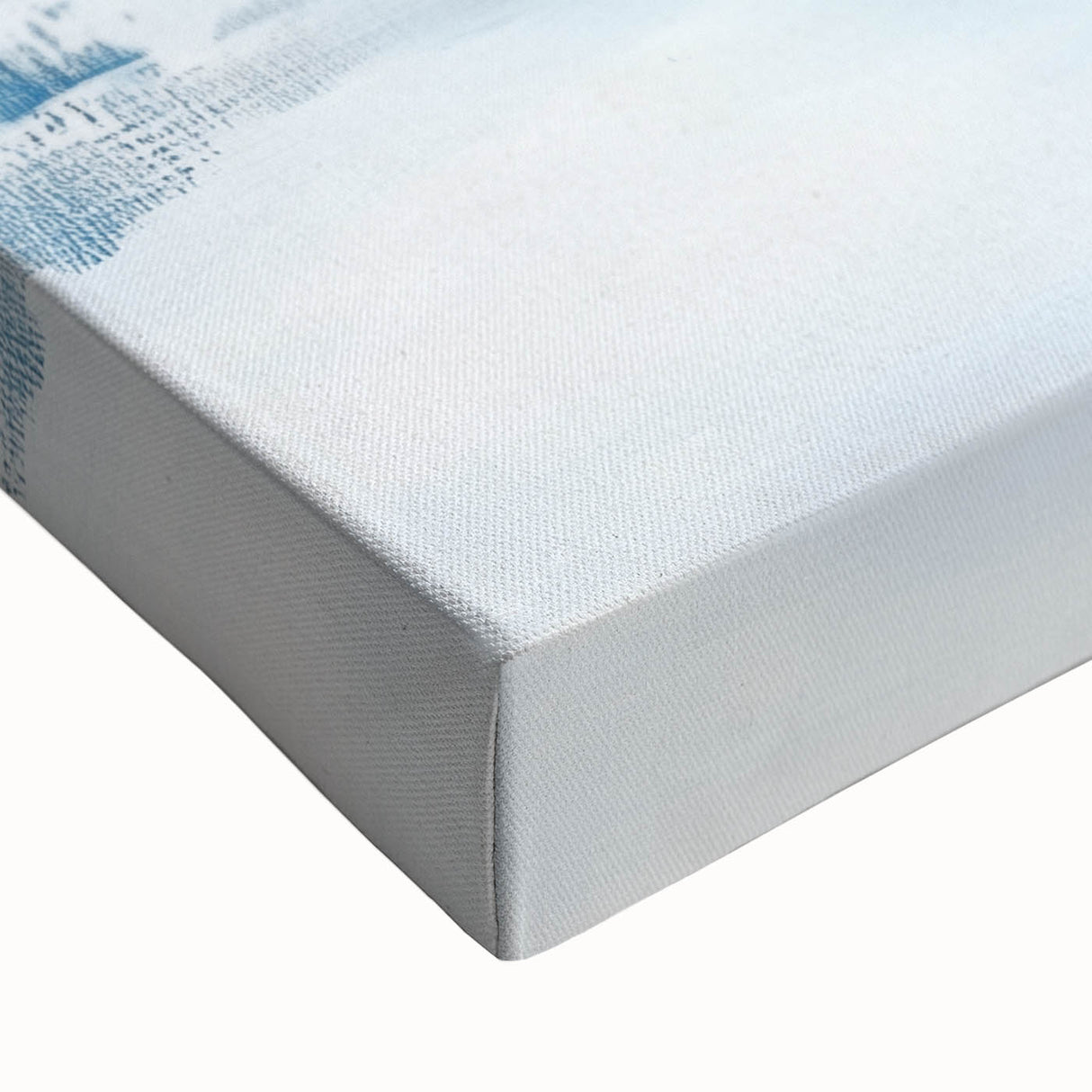 Large Abstract Wall Art – Coastal Blue and Beige Horizontal Canvas