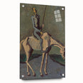 Abstract Modern Wall Art - Don Quixote on Horseback in Earthy Tones