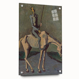 Abstract Modern Wall Art - Don Quixote on Horseback in Earthy Tones