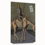 Abstract Modern Wall Art - Don Quixote on Horseback in Earthy Tones