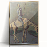 Abstract Modern Wall Art - Don Quixote on Horseback in Earthy Tones