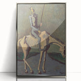 Abstract Modern Wall Art - Don Quixote on Horseback in Earthy Tones
