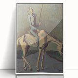 Abstract Modern Wall Art - Don Quixote on Horseback in Earthy Tones