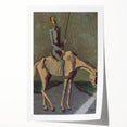 Abstract Modern Wall Art - Don Quixote on Horseback in Earthy Tones