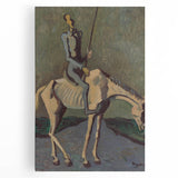 Abstract Modern Wall Art - Don Quixote on Horseback in Earthy Tones