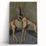 Abstract Modern Wall Art - Don Quixote on Horseback in Earthy Tones