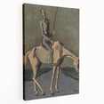 Abstract Modern Wall Art - Don Quixote on Horseback in Earthy Tones