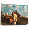 Realism Pastoral Scene - Two Girls in a Field by Homer