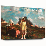 Realism Pastoral Scene - Two Girls in a Field by Homer