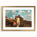 Realism Pastoral Scene - Two Girls in a Field by Homer