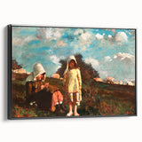 Realism Pastoral Scene - Two Girls in a Field by Homer