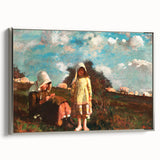 Realism Pastoral Scene - Two Girls in a Field by Homer