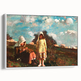 Realism Pastoral Scene - Two Girls in a Field by Homer
