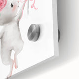 Floating Bunny with Balloons Wall Art - Whimsical Nursery Print