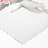 Floating Bunny with Balloons Wall Art - Whimsical Nursery Print