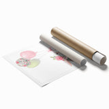 Floating Bunny with Balloons Wall Art - Whimsical Nursery Print