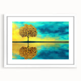 Abstract floral artwork framed in white, showcasing vibrant colors and intricate details, ideal for modern home decor, art gallery exhibits, or gifting.