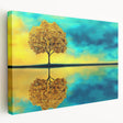 Abstract floral design on stretched canvas, showcasing vibrant colors and intricate patterns. The side view highlights the canvas's depth and texture, perfect for modern home decor.