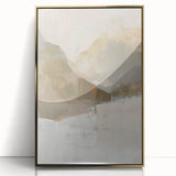 Framed minimalist wall art featuring an abstract design in gold and black, set against a sleek acrylic background, perfect for modern home decor.