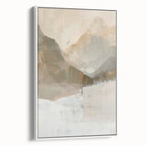Framed abstract minimalist wall art showcasing a sleek white design, viewed from the side, perfect for modern home decor and artistic interiors. Ideal for enhancing aesthetic appeal in living spaces.