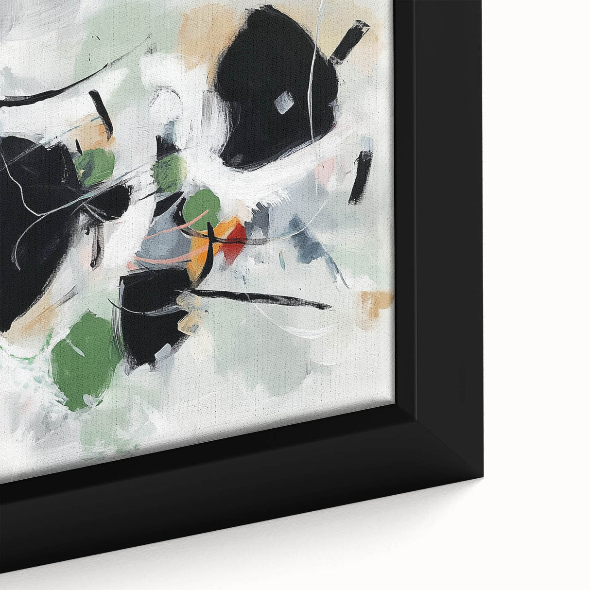 Colorful Abstract Wall Art – Bold Black and Green Modern Canvas