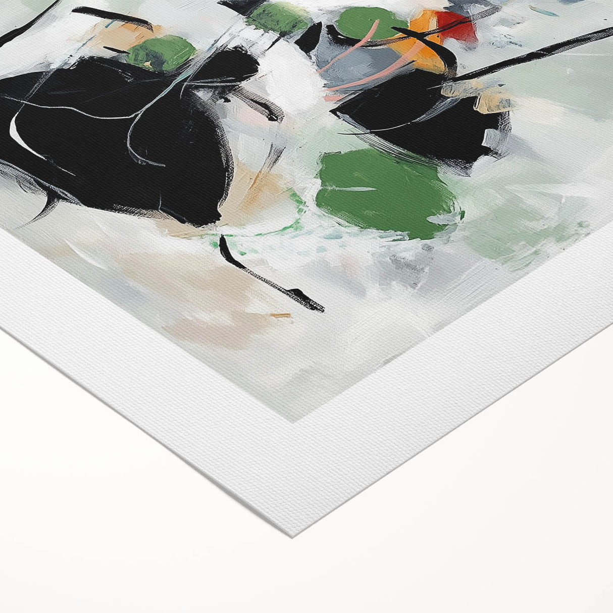 Colorful Abstract Wall Art – Bold Black and Green Modern Canvas