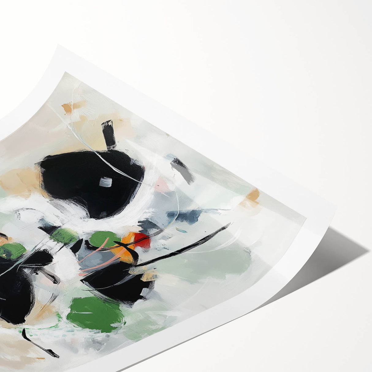 Colorful Abstract Wall Art – Bold Black and Green Modern Canvas