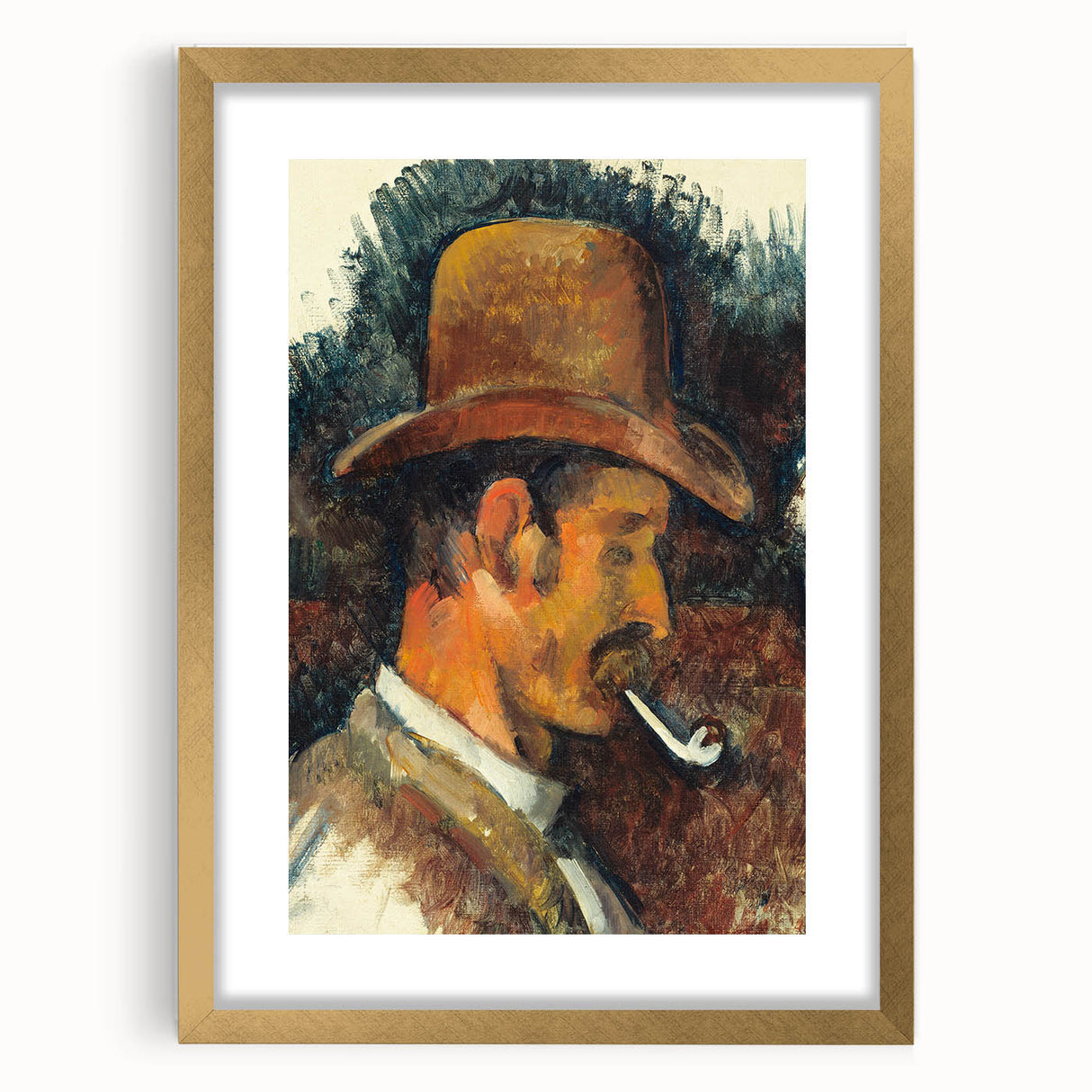 Impressionist Portrait - Man with Pipe by Cézanne Wall Art Print