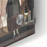 Vintage Modern Wall Art - Intriguing Scene of Figures in a Bedroom