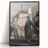 Vintage Modern Wall Art - Intriguing Scene of Figures in a Bedroom
