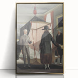 Vintage Modern Wall Art - Intriguing Scene of Figures in a Bedroom