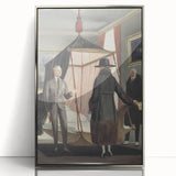 Vintage Modern Wall Art - Intriguing Scene of Figures in a Bedroom