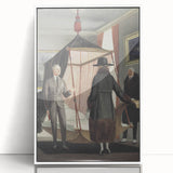 Vintage Modern Wall Art - Intriguing Scene of Figures in a Bedroom