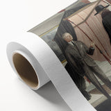 Vintage Modern Wall Art - Intriguing Scene of Figures in a Bedroom