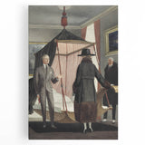 Vintage Modern Wall Art - Intriguing Scene of Figures in a Bedroom