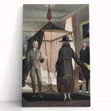 Vintage Modern Wall Art - Intriguing Scene of Figures in a Bedroom