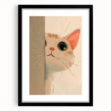 Curious Kitten Girls Room Wall Art - Playful Nursery Cat Print
