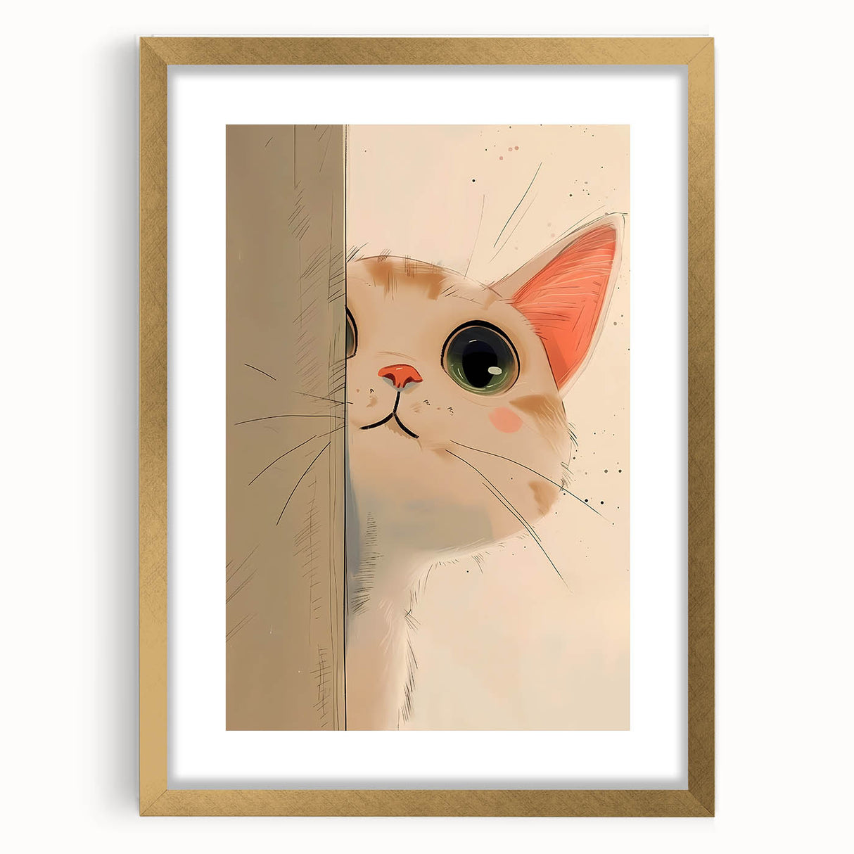 Curious Kitten Girls Room Wall Art - Playful Nursery Cat Print
