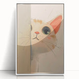 Curious Kitten Girls Room Wall Art - Playful Nursery Cat Print
