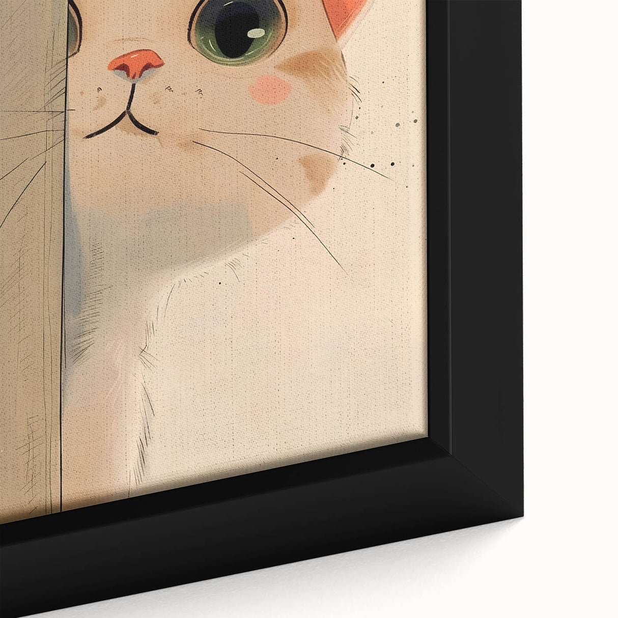 Curious Kitten Girls Room Wall Art - Playful Nursery Cat Print