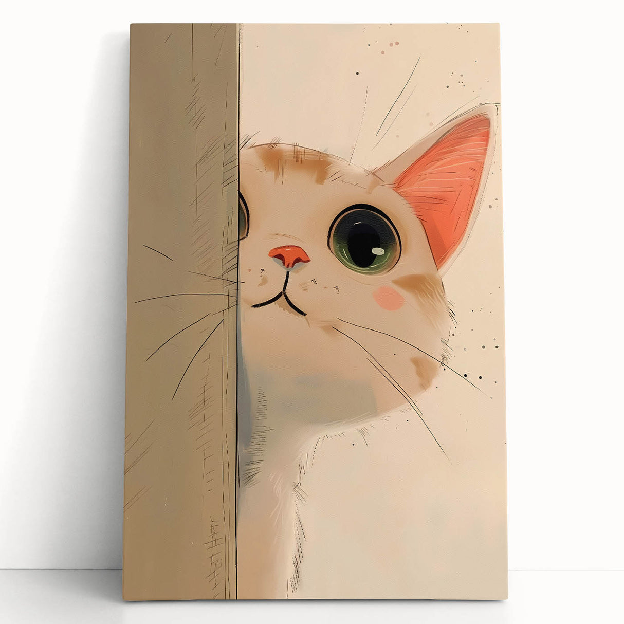 Curious Kitten Girls Room Wall Art - Playful Nursery Cat Print