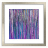 Abstract floral artwork framed in silver matting, showcasing vibrant colors and intricate details, perfect for modern home decor and stylish interior design.