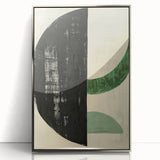 Framed abstract minimalist wall art featuring silver acrylic accents, showcasing a sleek design that enhances modern decor aesthetics, perfect for contemporary living spaces.