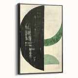 Framed abstract minimalist wall art in black, showcasing a sleek design with clean lines and a contemporary aesthetic, ideal for modern decor.