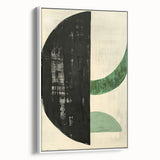 Framed abstract minimalist wall art featuring soft white and gray tones, displayed in a modern setting, perfect for contemporary home decor.